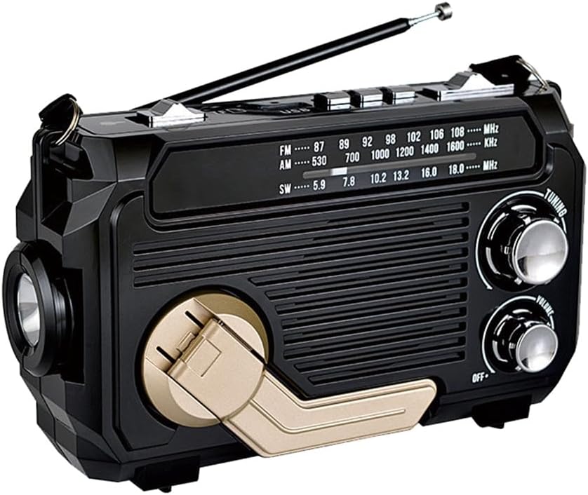 Radio d'urgence unisexe avec dynamo et solaire - Alimentation et lumière fiables