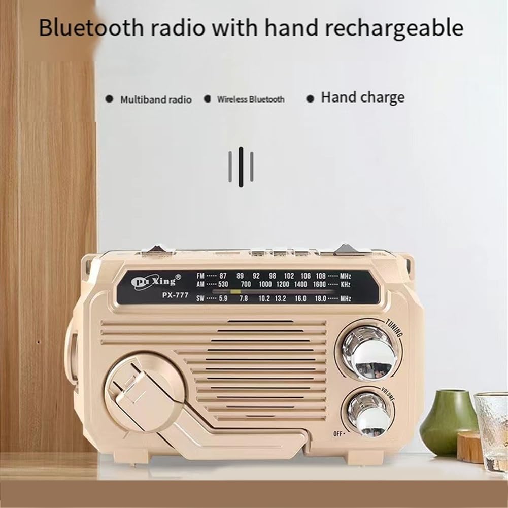 Radio d'urgence unisexe avec dynamo et solaire - Alimentation et lumière fiables