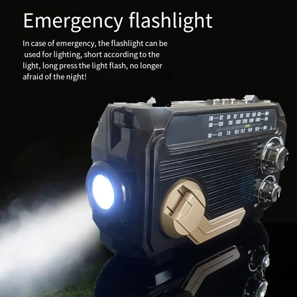 Radio d'urgence unisexe avec dynamo et solaire - Alimentation et lumière fiables