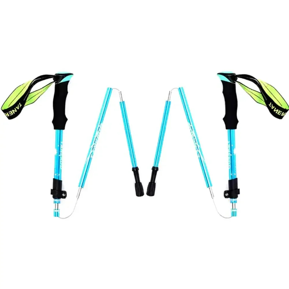Bâton de Trekking Unisexe Pliable en Aluminium pour la Randonnée