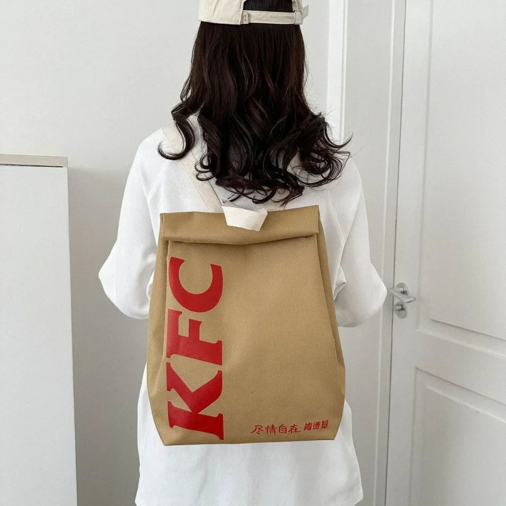 Sac à dos unisexe au design ludique de restauration rapide pour un usage quotidien