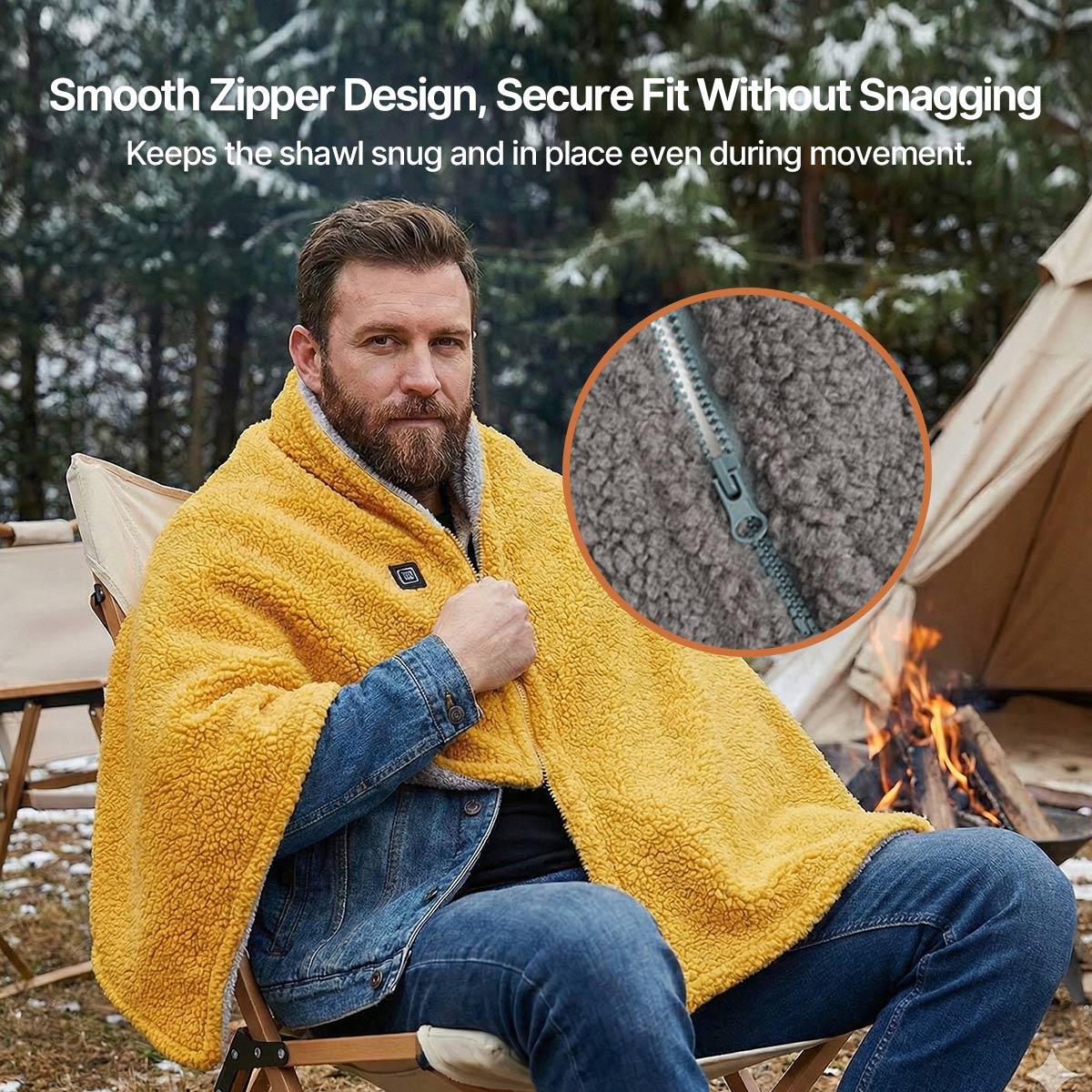 Couverture Chauffante Portable avec Connexion USB et 3 Réglages de Température