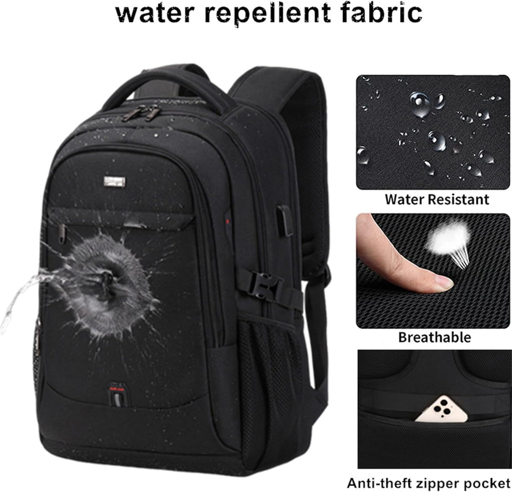 Sac à dos unisexe résistant à l'eau pour ordinateur portable et voyage avec rangement organisé