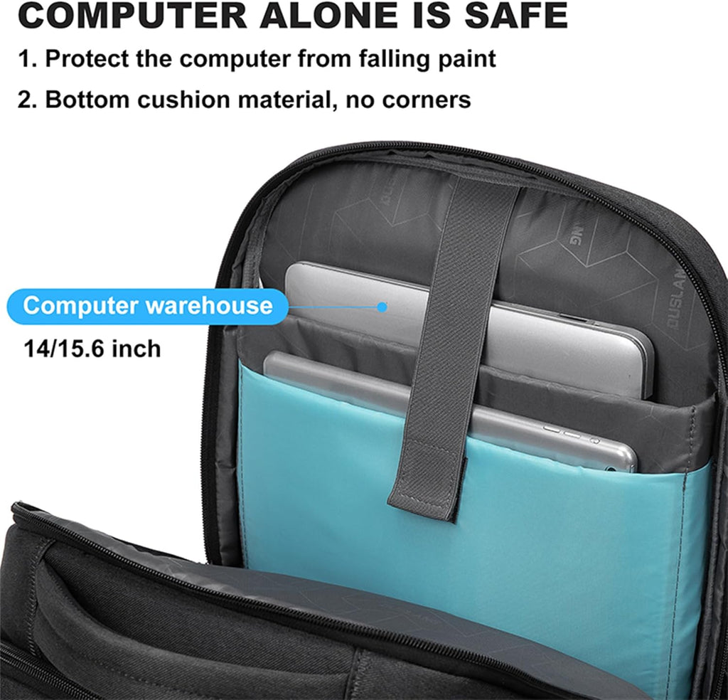 Sac à dos unisexe résistant à l'eau pour ordinateur portable et voyage avec rangement organisé