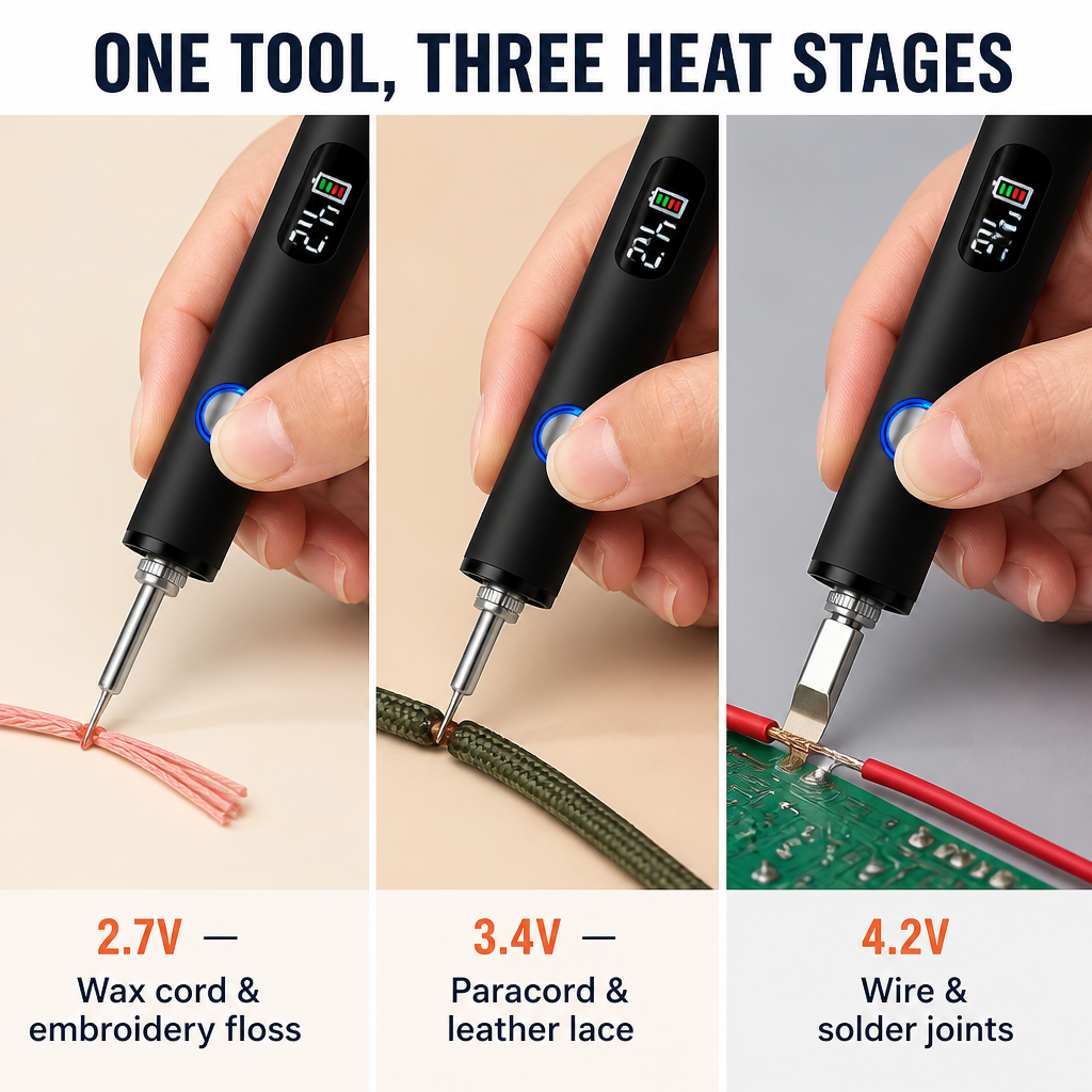 Voltace™ — Scellez les cordons de bracelet et les fils à souder sans le désordre du briquet