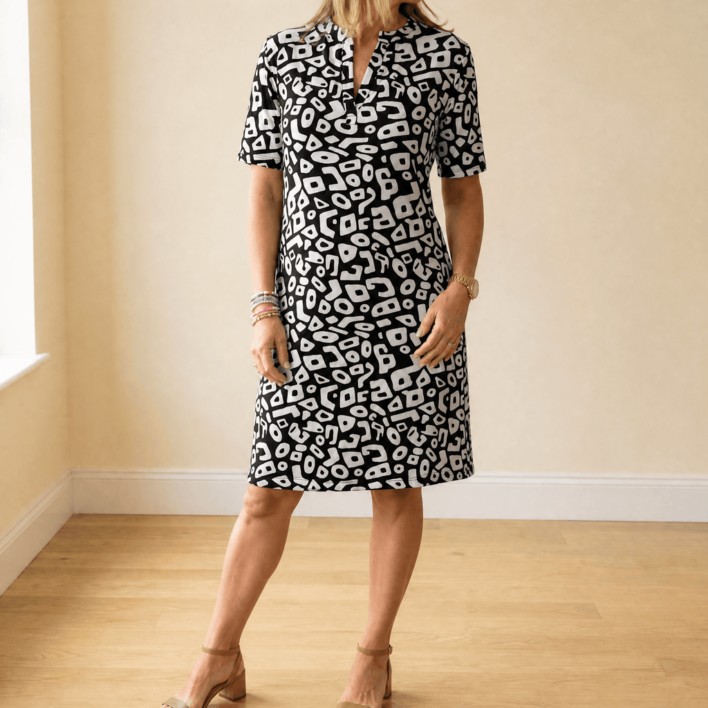 Vivara – Robe Imprimée à Col V Aérée pour Femmes