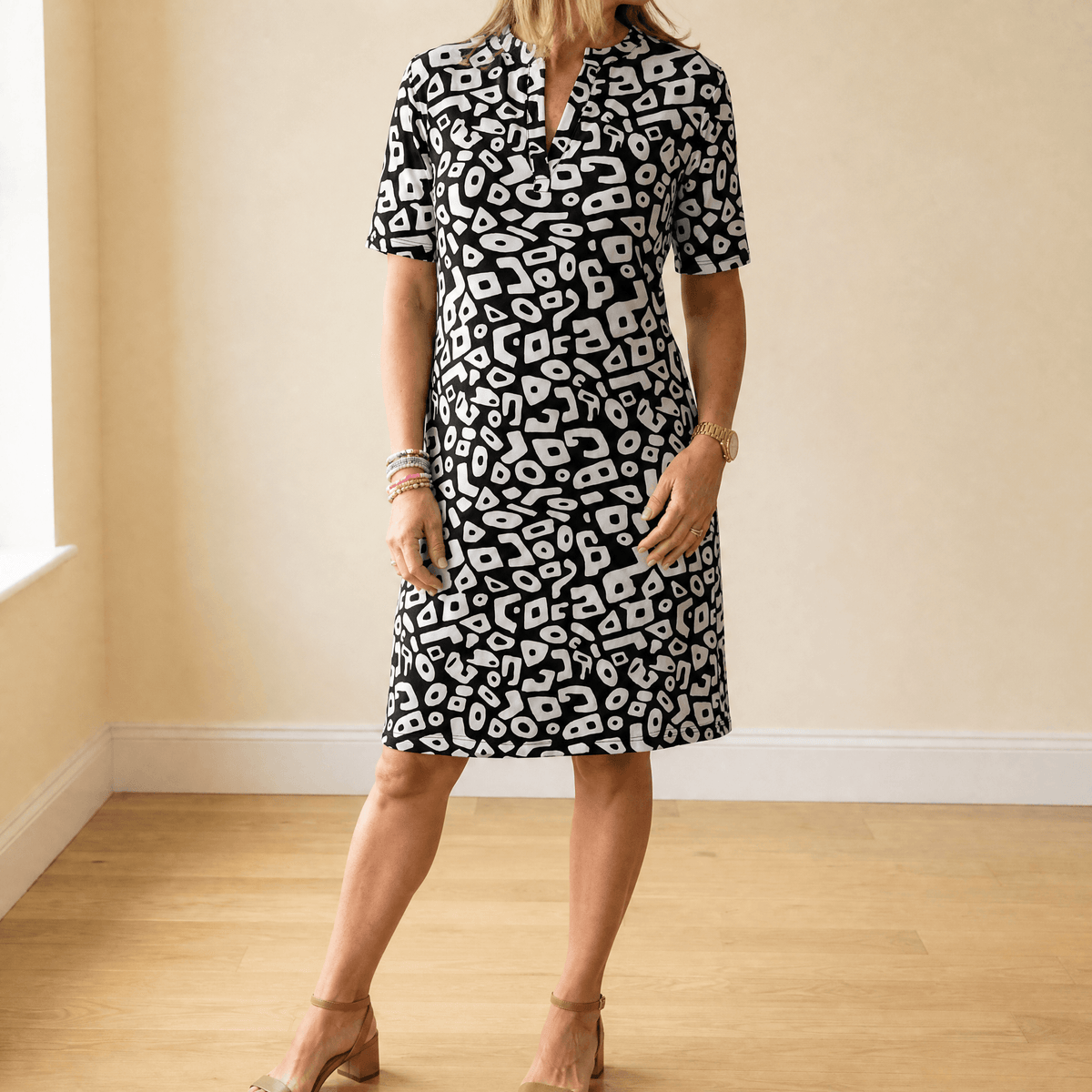Vivara – Robe Imprimée à Col V Aérée pour Femmes