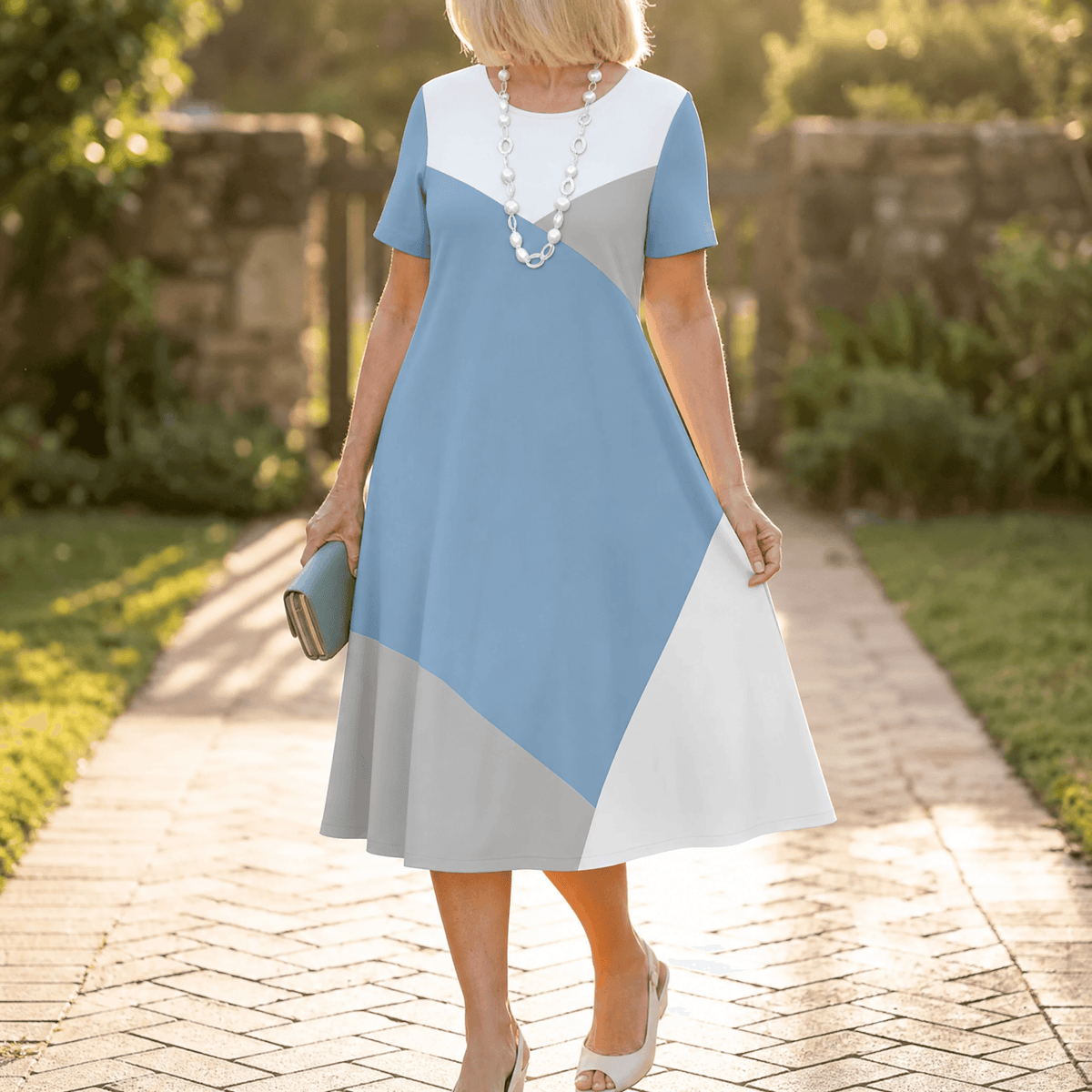 Vivara – Robe à imprimé dégradé plissé pour femmes