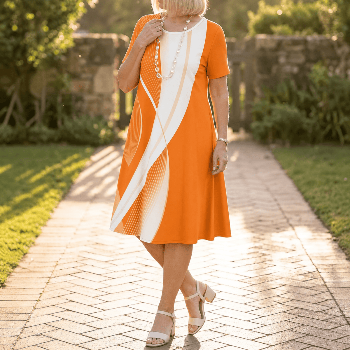 Vivara – Robe à imprimé dégradé plissé pour femmes