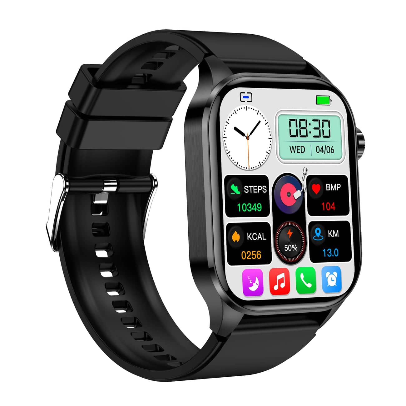 Montre intelligente pour la santé et le fitness – EKG, pression artérielle, mesure de la fréquence cardiaque – compatible iOS et Android