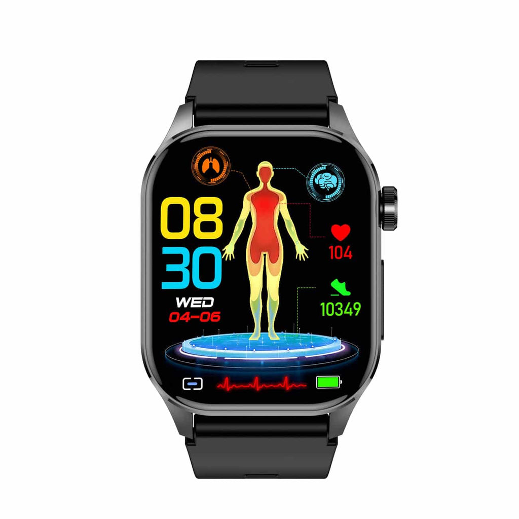 Montre intelligente pour la santé et le fitness – EKG, pression artérielle, mesure de la fréquence cardiaque – compatible iOS et Android