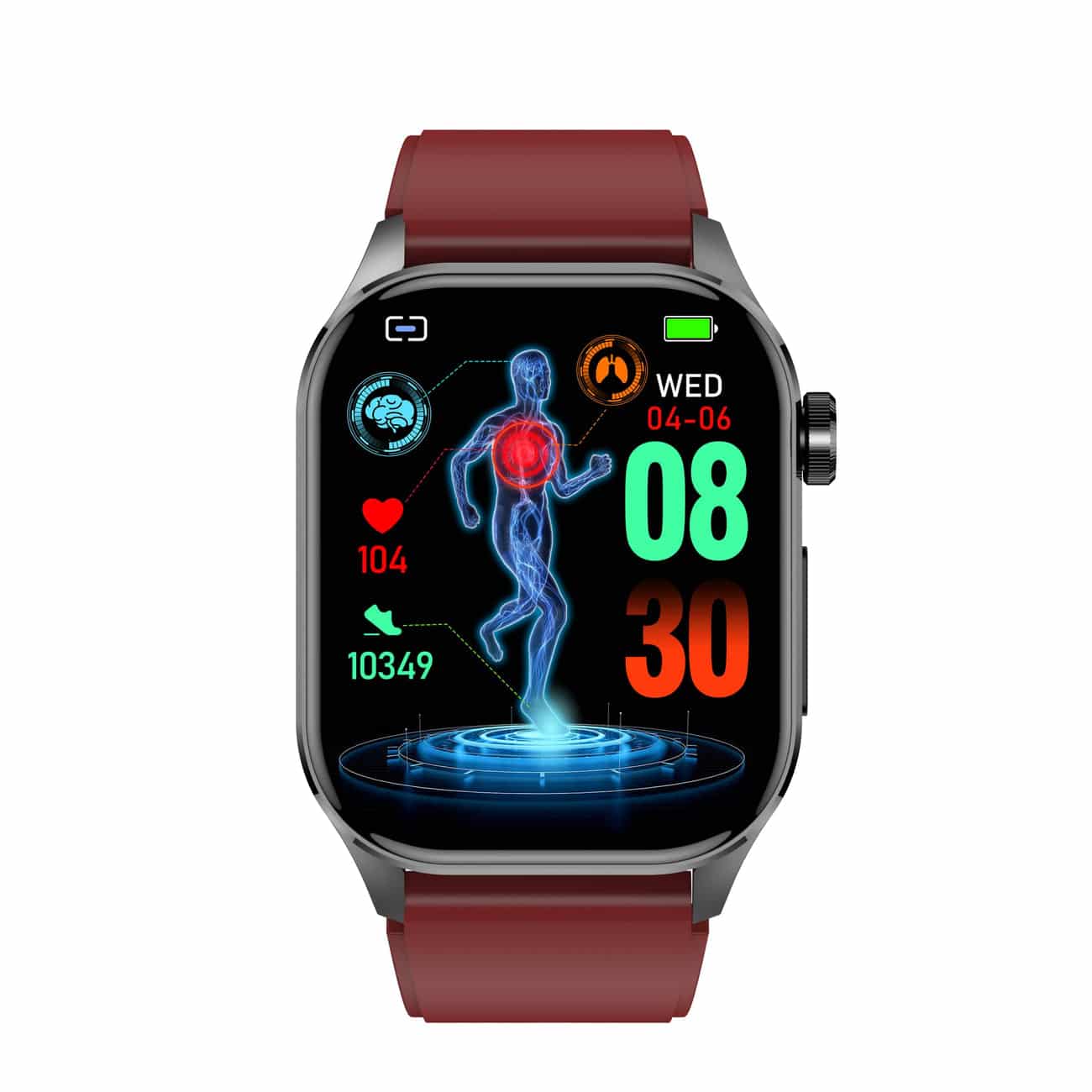 Montre intelligente pour la santé et le fitness – EKG, pression artérielle, mesure de la fréquence cardiaque – compatible iOS et Android