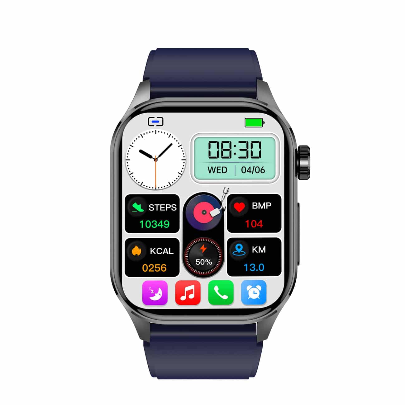 Montre intelligente pour la santé et le fitness – EKG, pression artérielle, mesure de la fréquence cardiaque – compatible iOS et Android