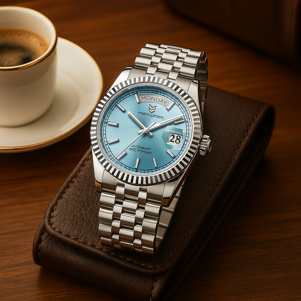 Montre automatique de luxe pour hommes – Acier inoxydable, remontage automatique, fonction calendrier – Style pour chaque occasion