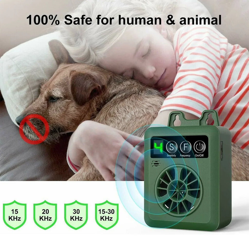 Dispositif de Contrôle Anti-Aboiement Ultrasonique pour Chiens en Extérieur, Résistant aux Intempéries