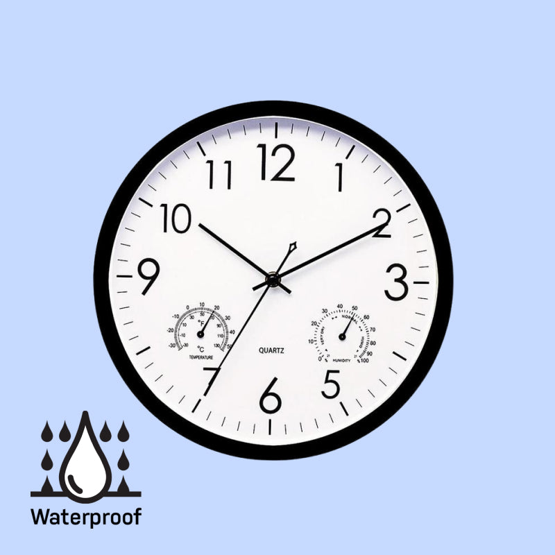 Horloge de jardin extérieure étanche avec indicateur de température