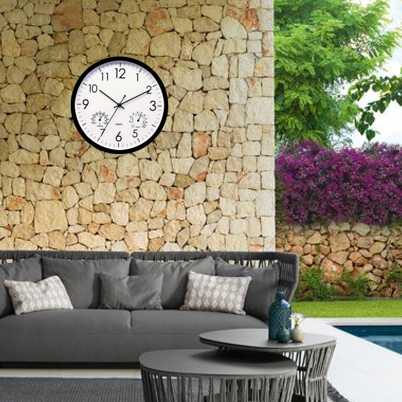 Horloge de jardin extérieure étanche avec indicateur de température