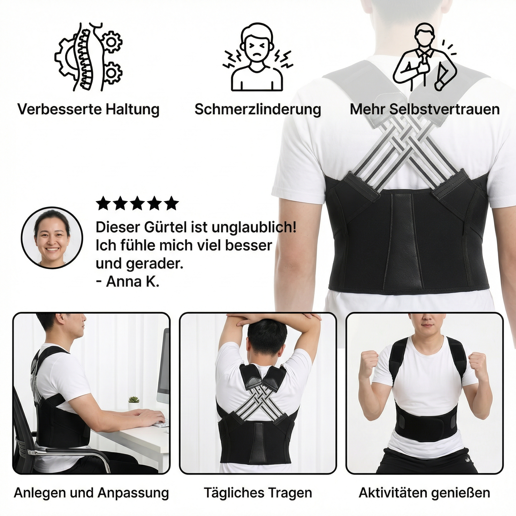 Ceinture Correctrice de Dos Agréable