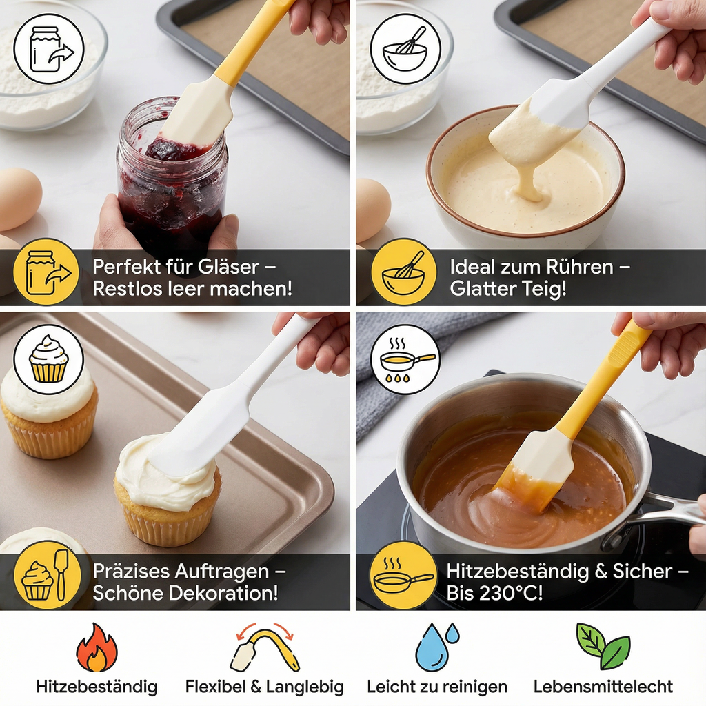 Mini Spatule Multifonctionnelle Résistante à la Chaleur en Silicone