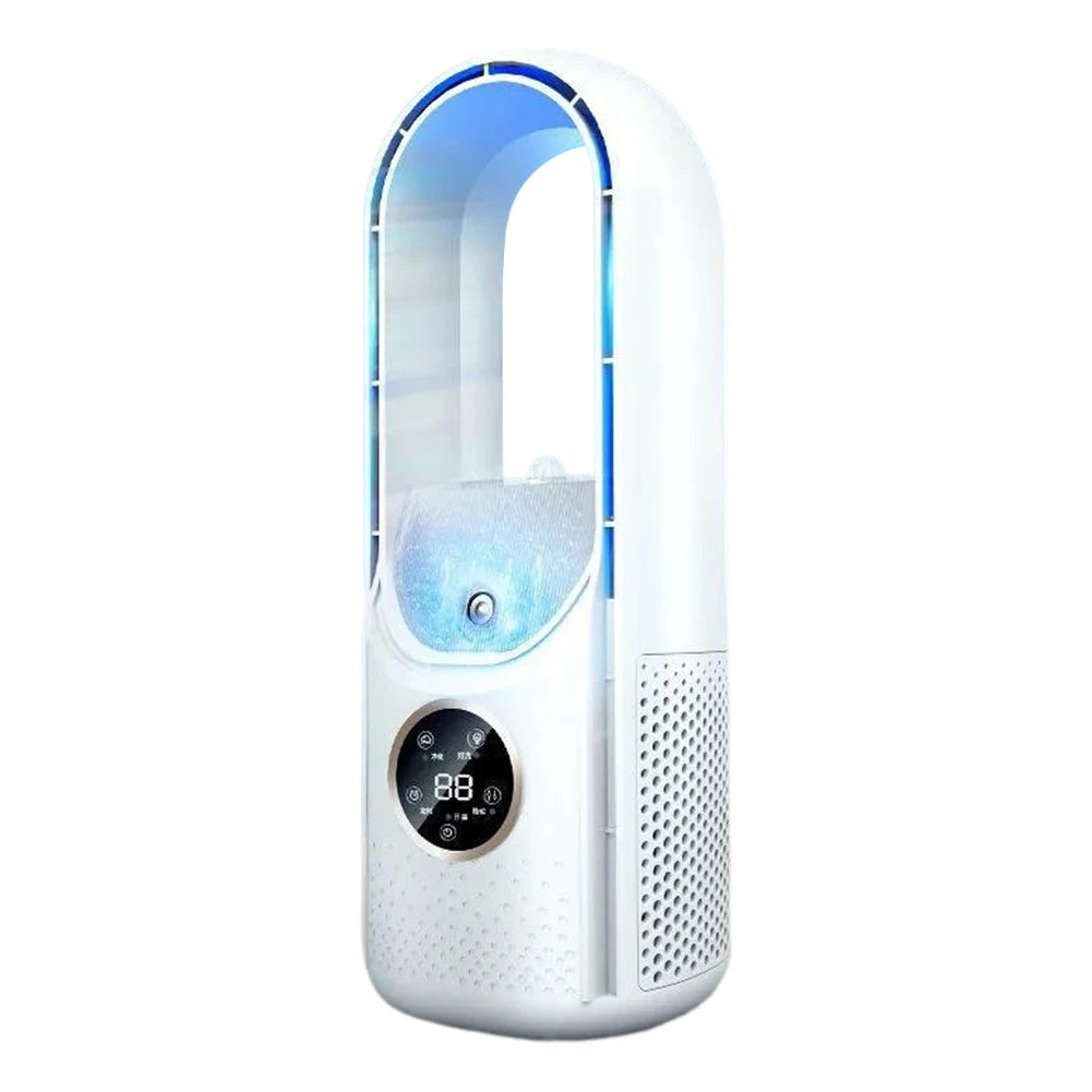 Airevo Refroidisseur d'Air | Ventilateur USB Sans Lame | 6 Niveaux | Silencieux & Avec Minuterie | Humidification de l'Air
