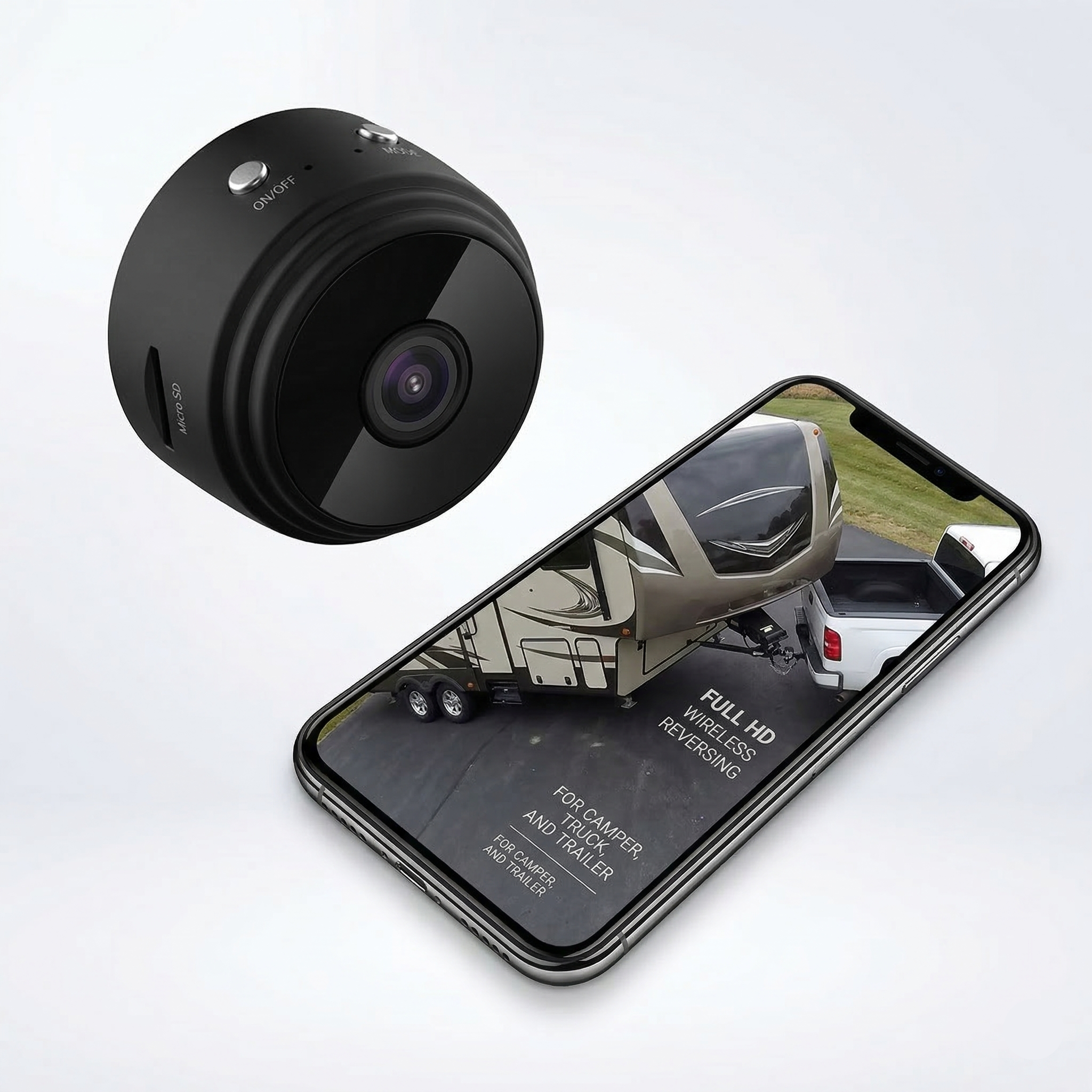 Caméra de Recul Sans Fil Full HD pour Caravanes, Camping-Cars et Remorques