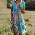 Robe Midi d'Été Chic Bohème pour Femmes