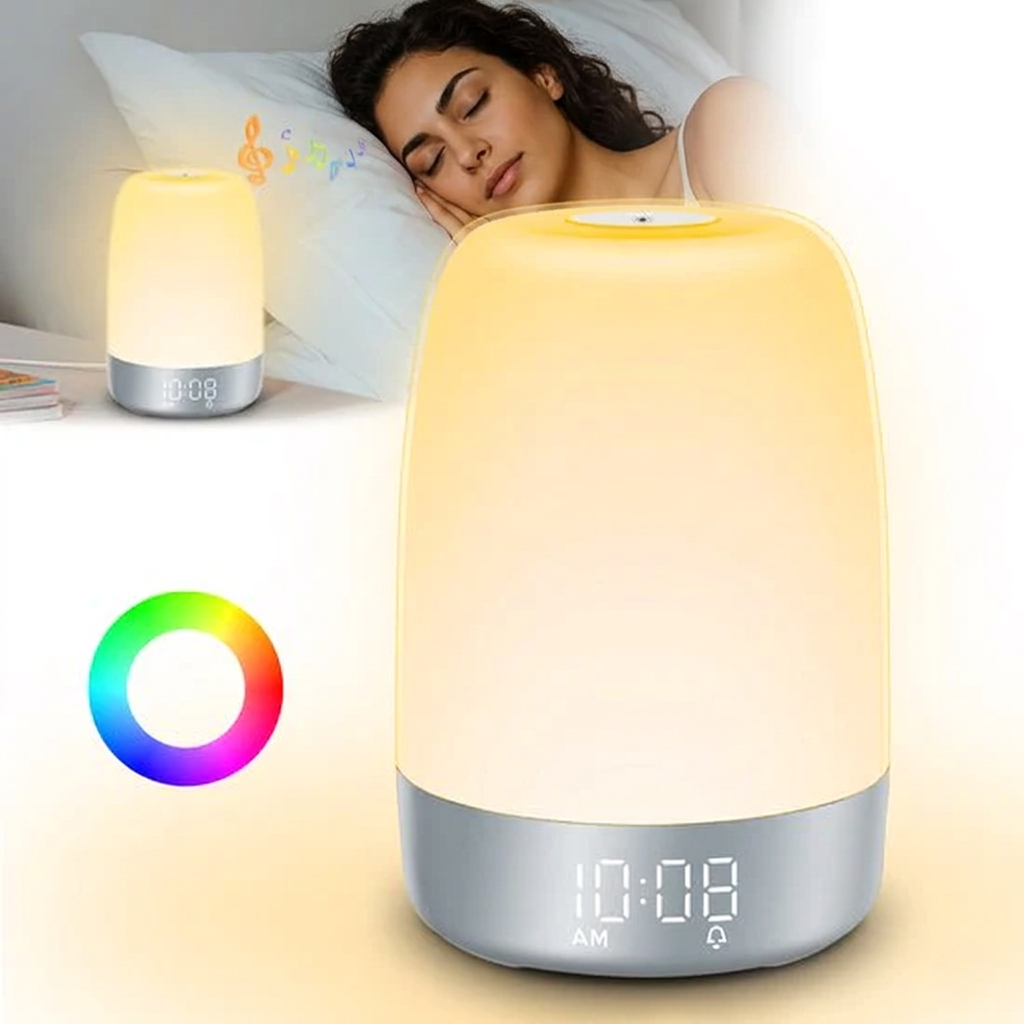 Réveil Lumineux avec Simulation de Lever et de Coucher de Soleil Lampe LED Intelligente