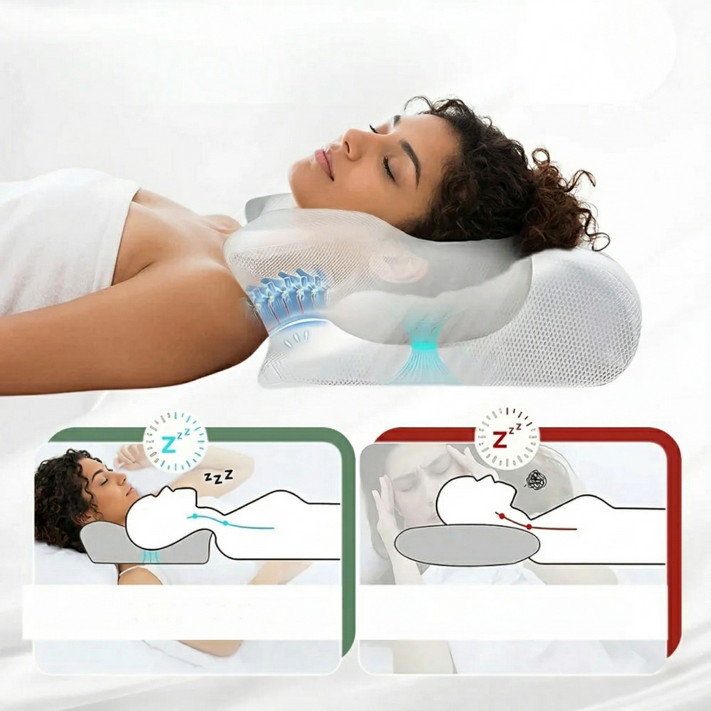 Coussin Orthopédique en Mousse à Mémoire Réglable Support Cervical