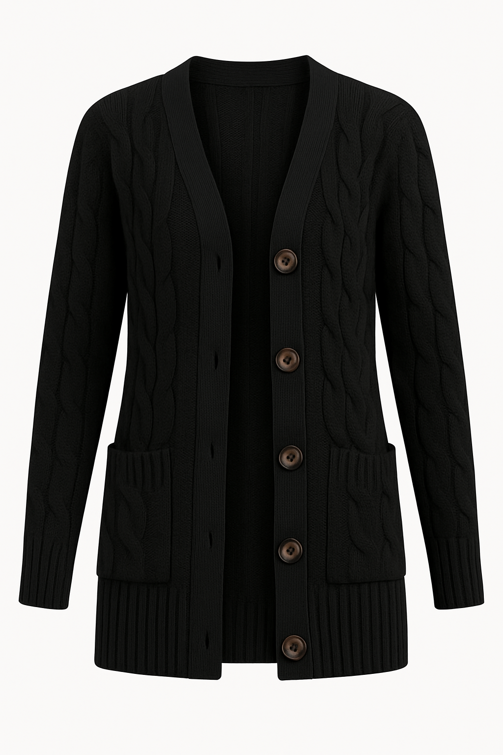 Cardigan en Tricot à Câbles pour Femmes