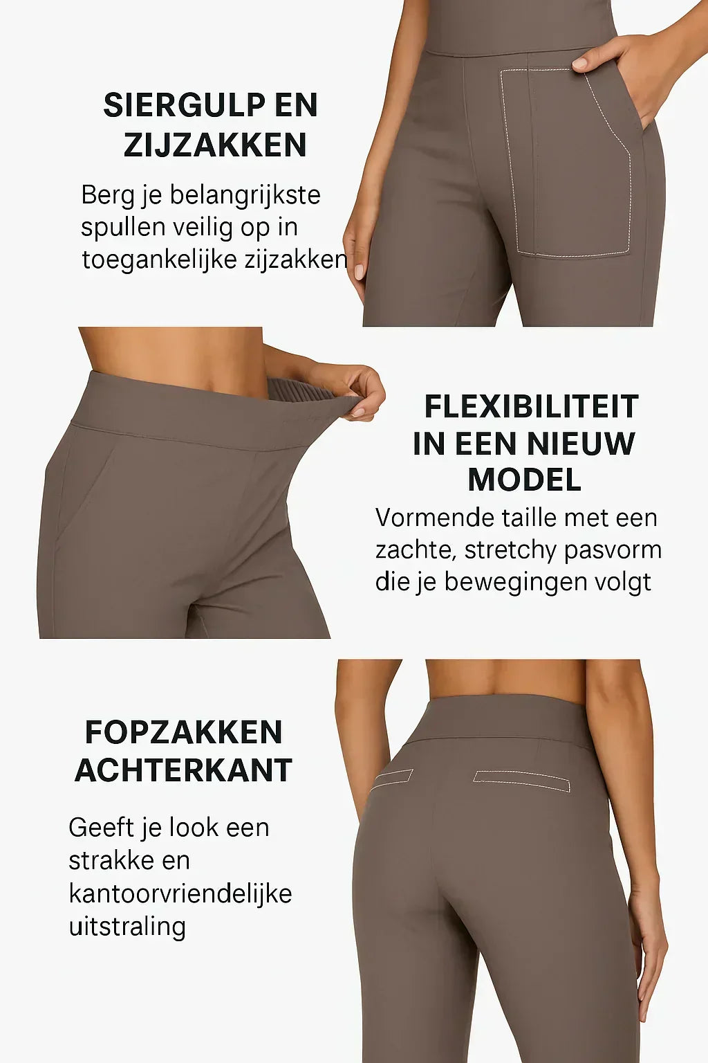 Pantalons en Jersey Élegants à Taille Haute pour Femmes