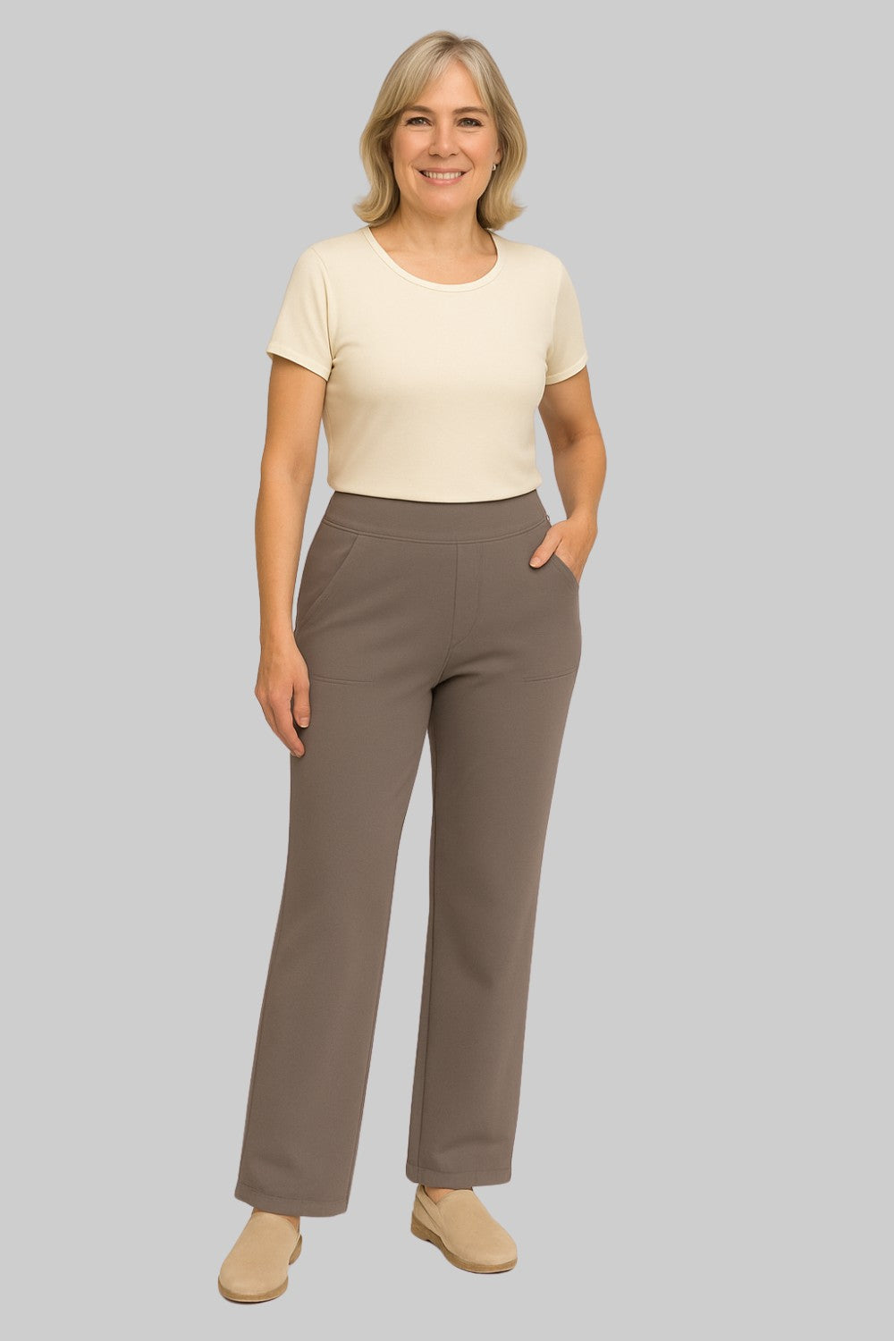 Pantalons en Jersey Élegants à Taille Haute pour Femmes