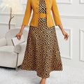 Ensemble de Robe et Veste à Imprimé pour Femmes avec Ceinture
