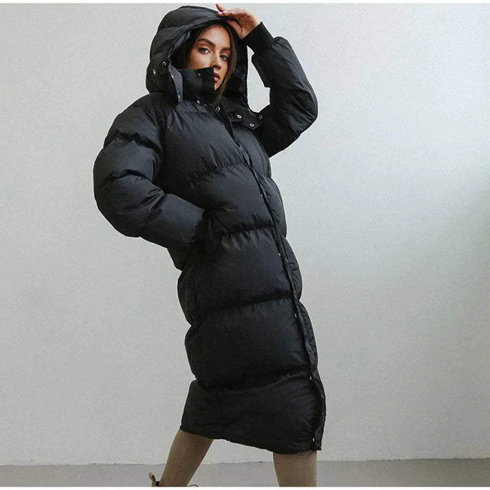 Manteau d'hiver matelassé à capuche pour femmes