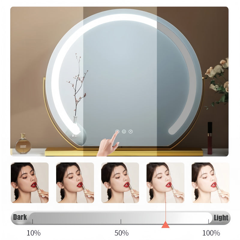 Miroir de Maquillage Vanity LED Intelligent pour Femmes avec Contrôle Tactile