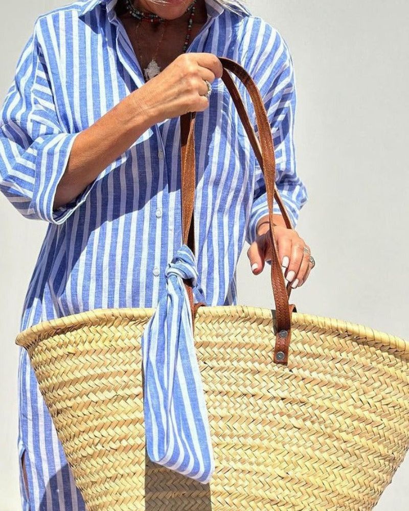 Robe Chemise d'Été Rayée Intemporelle pour Femmes