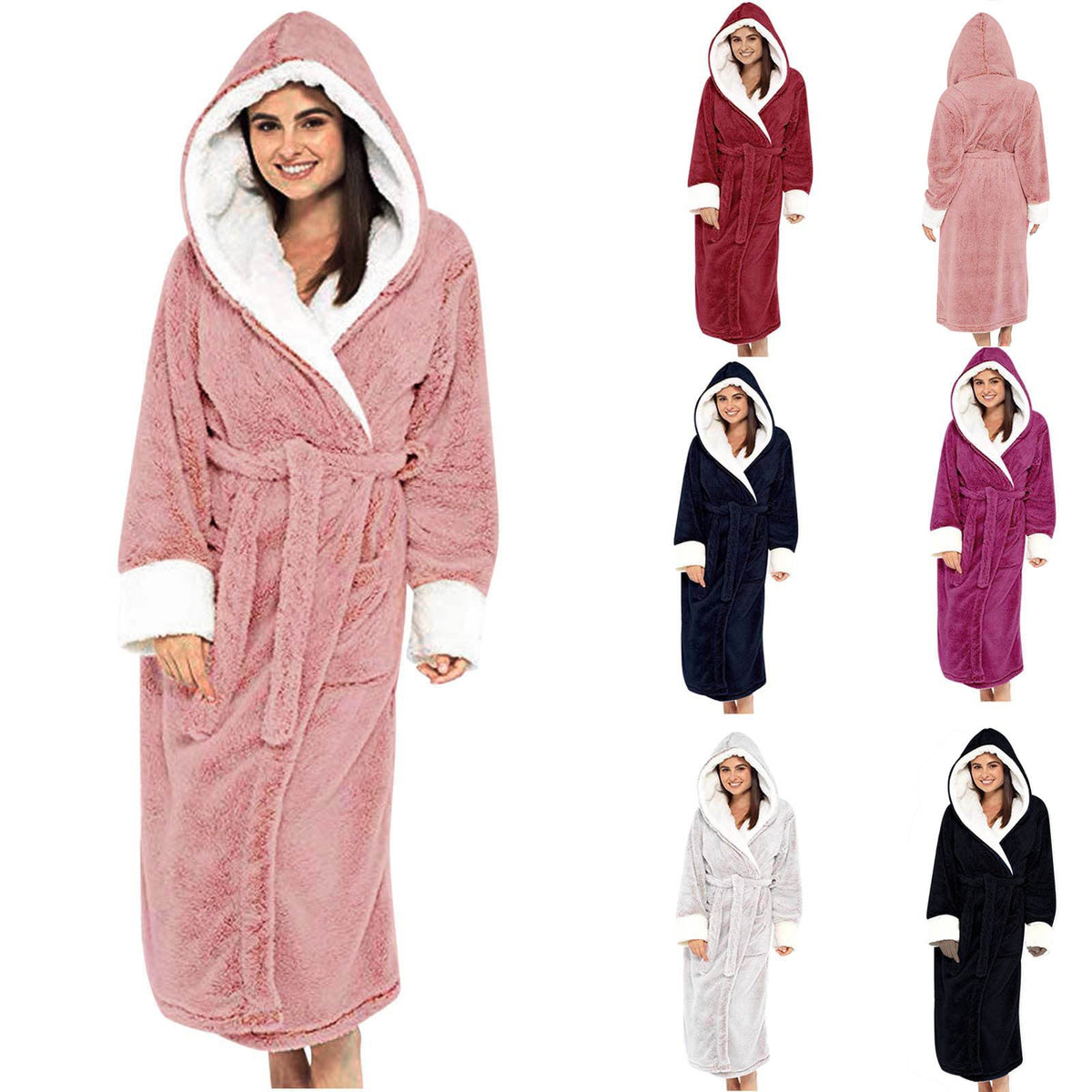 Robe de bain en polaire à capuche pour femmes – Ultra douce et confortable