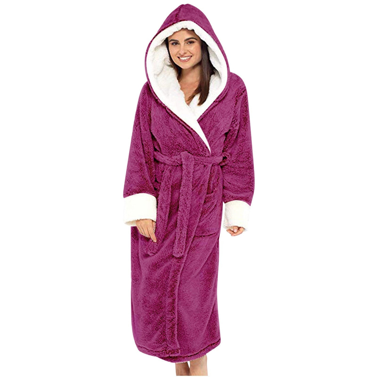 Robe de bain en polaire à capuche pour femmes – Ultra douce et confortable