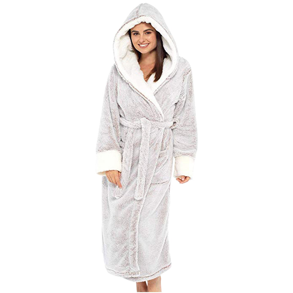 Robe de bain en polaire à capuche pour femmes – Ultra douce et confortable