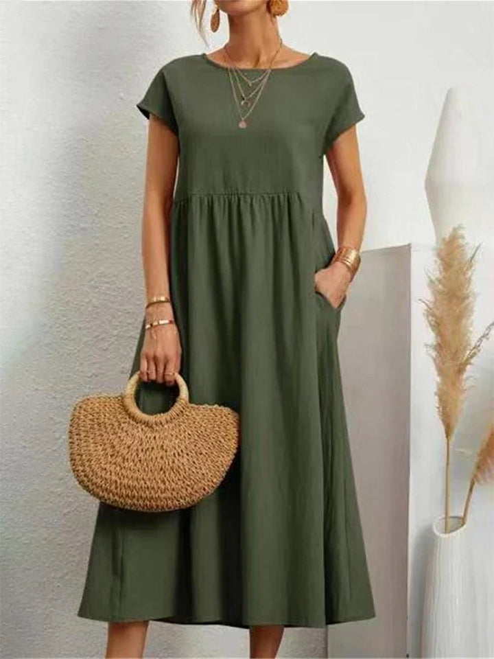 Robe Vintage O-Cou pour Femmes