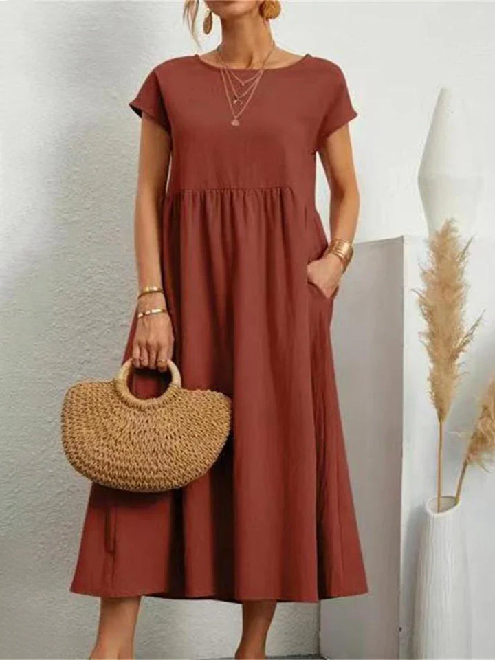 Robe Vintage O-Cou pour Femmes
