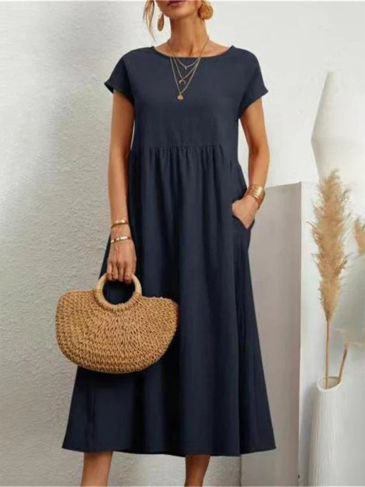 Robe Vintage O-Cou pour Femmes