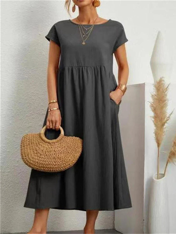 Robe Vintage O-Cou pour Femmes