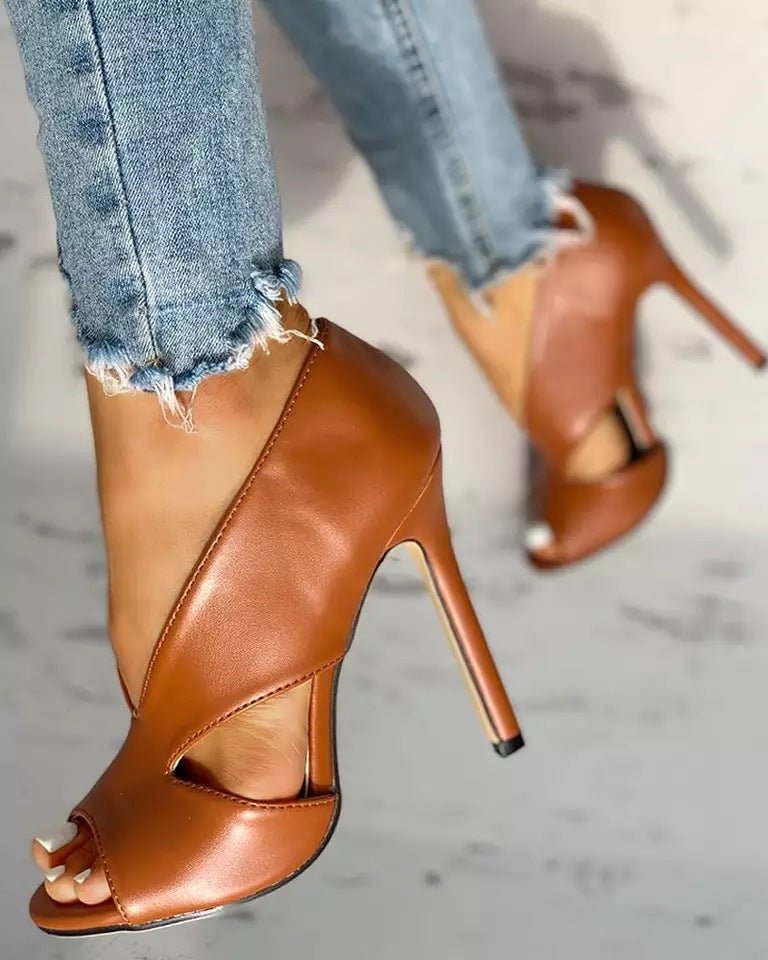 Talons Stiletto Découpés à Bout Ouvert pour Femmes