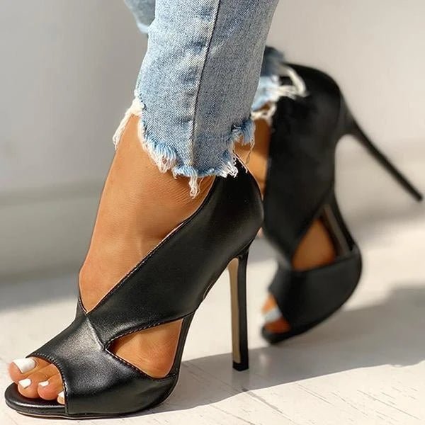 Talons Stiletto Découpés à Bout Ouvert pour Femmes