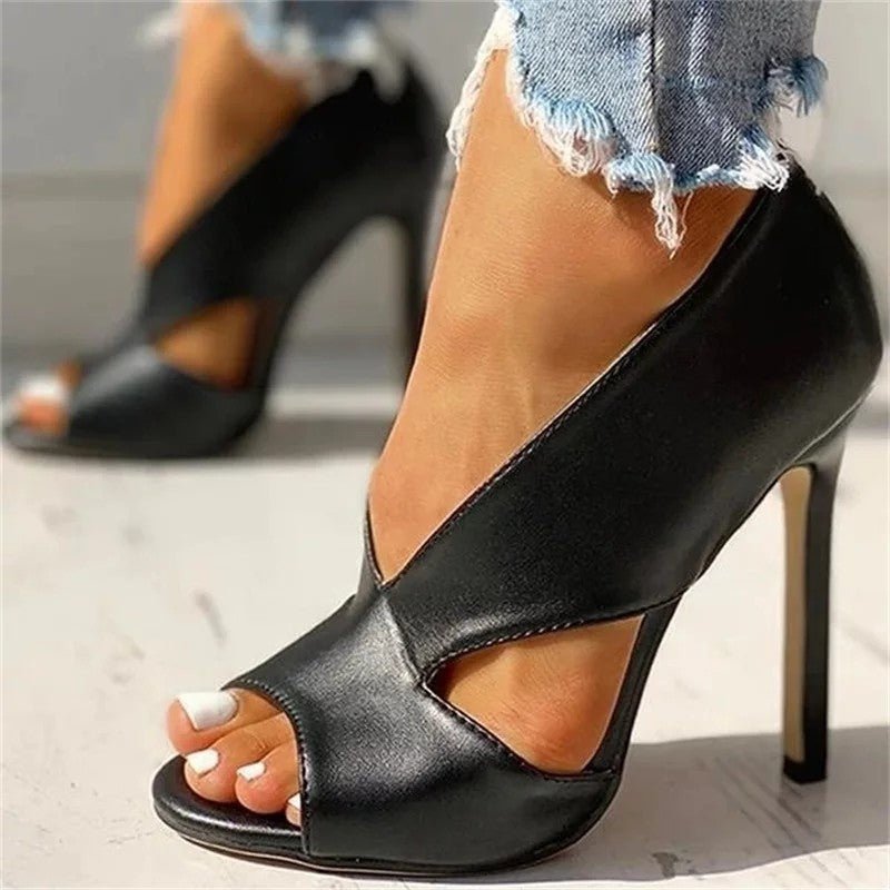 Talons Stiletto Découpés à Bout Ouvert pour Femmes