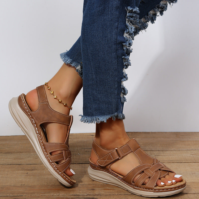 Sandales Orthopédiques pour Femmes avec Sangles Velcro Réglables