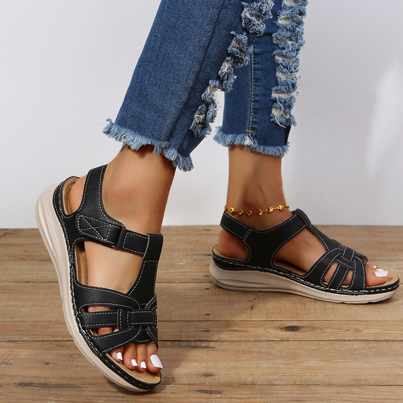 Sandales Orthopédiques pour Femmes avec Sangles Velcro Réglables