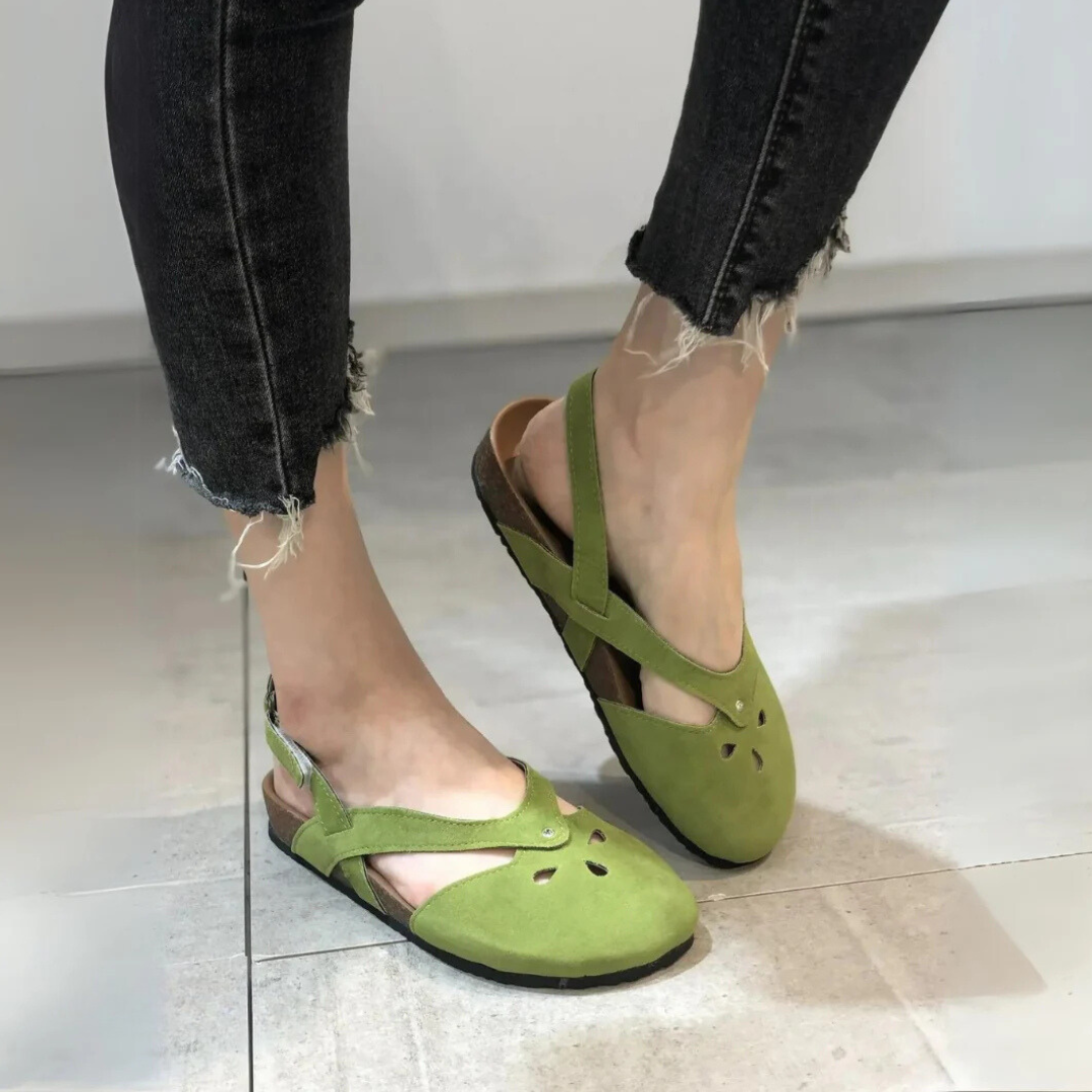 Sandales à talon ouvert orthopédiques pour femmes avec bride croisée