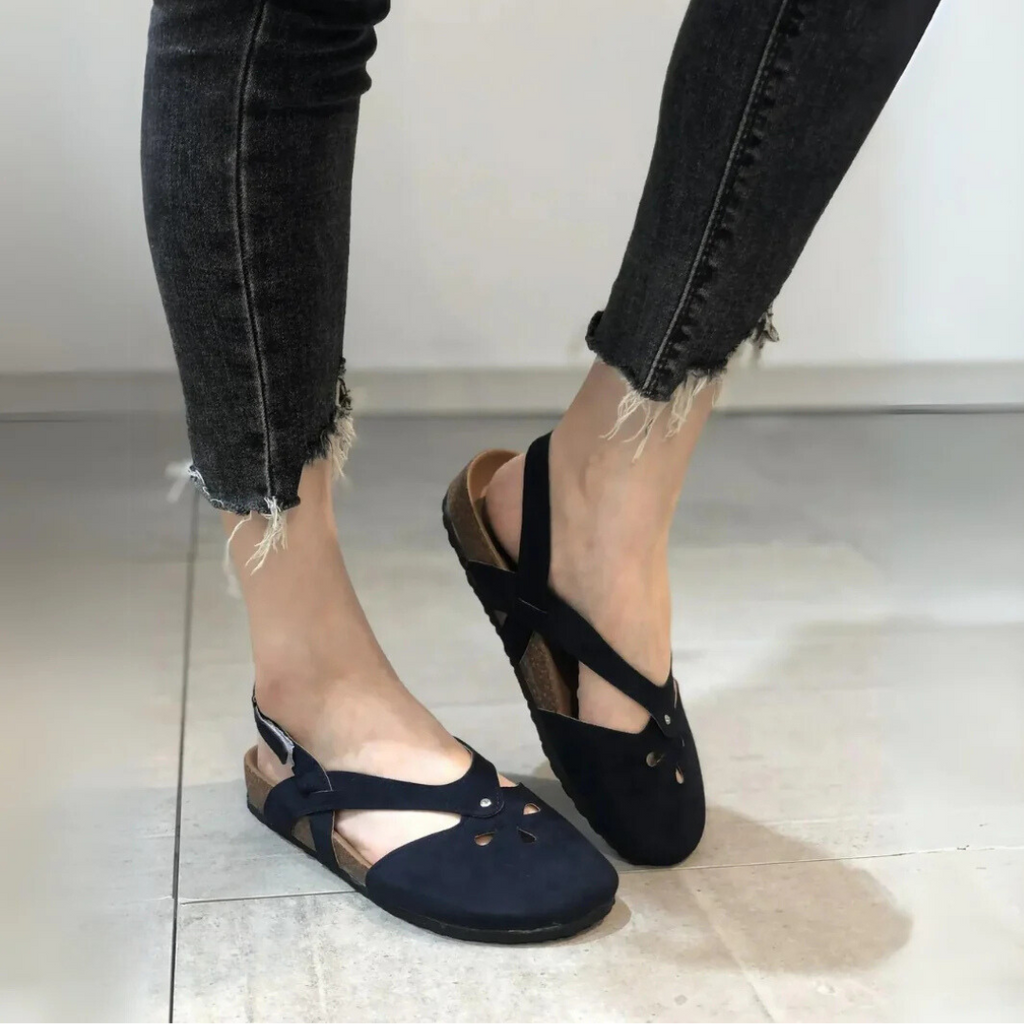 Sandales à talon ouvert orthopédiques pour femmes avec bride croisée
