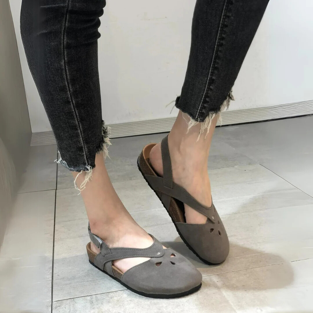 Sandales à talon ouvert orthopédiques pour femmes avec bride croisée